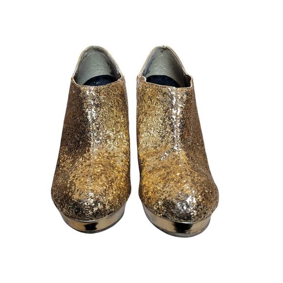 Gold booties with glitter and studs - Picture 3 of 5